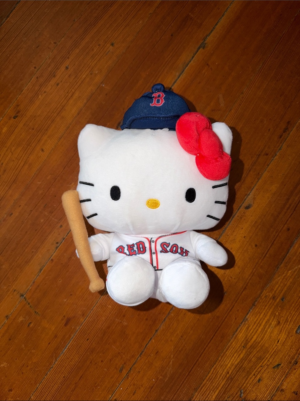 Red Sox Exclusive Hello Kitty Plush in White with Navy Cap & Red Bow
